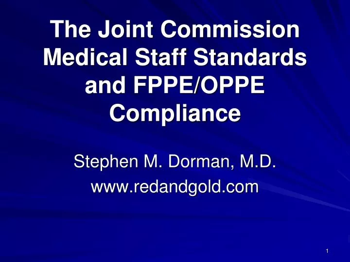 the joint commission medical staff standards and fppe oppe compliance