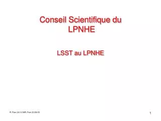 Conseil Scientifique du LPNHE LSST au LPNHE