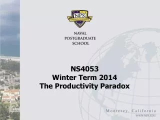 ns4053 winter term 2014 the productivity paradox