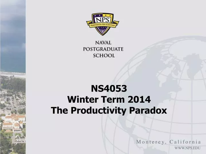 ns4053 winter term 2014 the productivity paradox