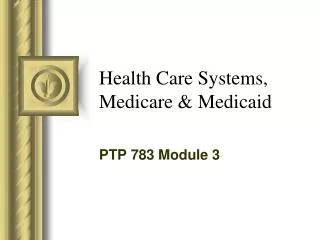 Health Care Systems, Medicare &amp; Medicaid