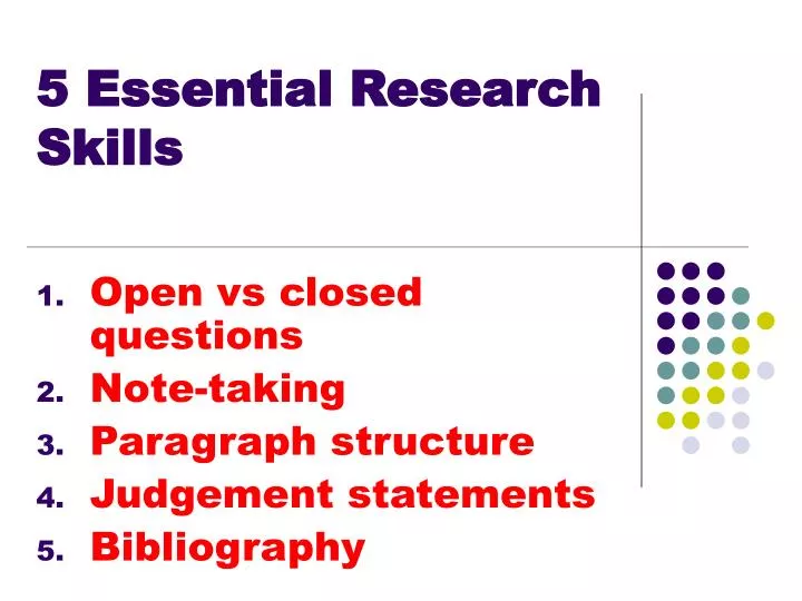 5 essential research skills