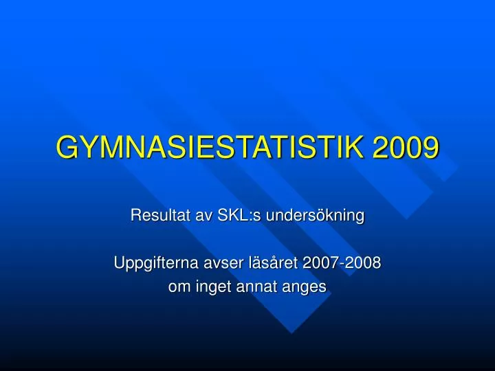 gymnasiestatistik 2009