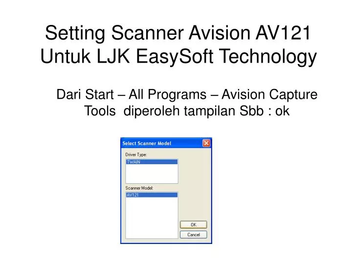 setting scanner avision av121 untuk ljk easysoft technology