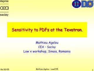 sensitivity to pdfs at the tevatron