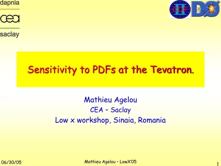 sensitivity to pdfs at the tevatron