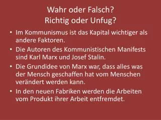 wahr oder falsch richtig oder unfug