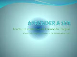 aprender a ser