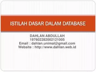 istilah dasar dalam database