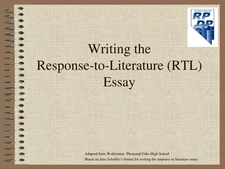 writing the response to literature rtl essay