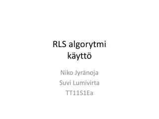 rls algorytmi k ytt