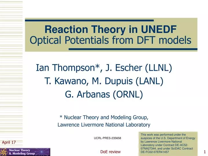reaction theory in unedf optical potentials from dft models