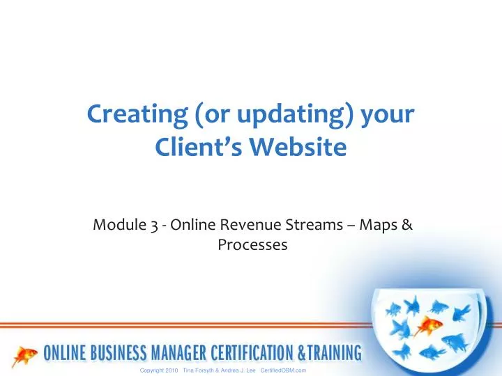 creating or updating your client s website