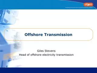 Offshore Transmission