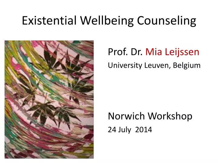 existential wellbeing counseling