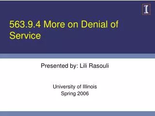 563.9.4 More on Denial of Service