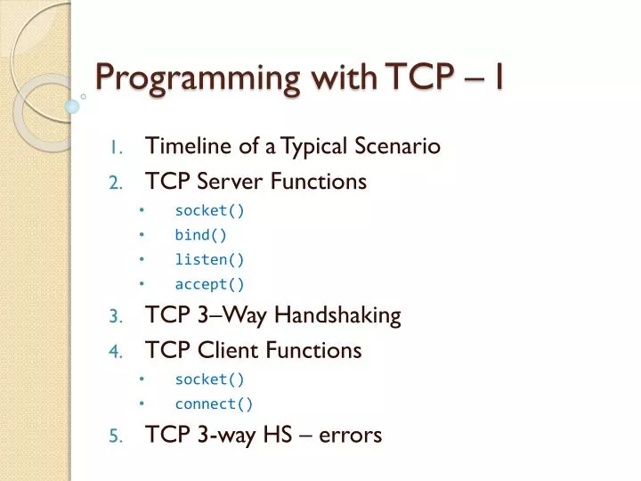 programming with tcp i