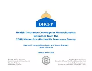 Health Insurance Coverage in Massachusetts: