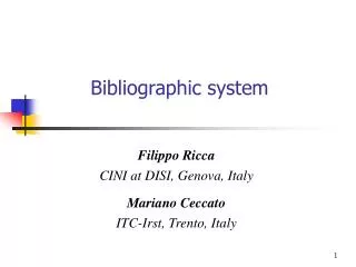 Bibliographic system