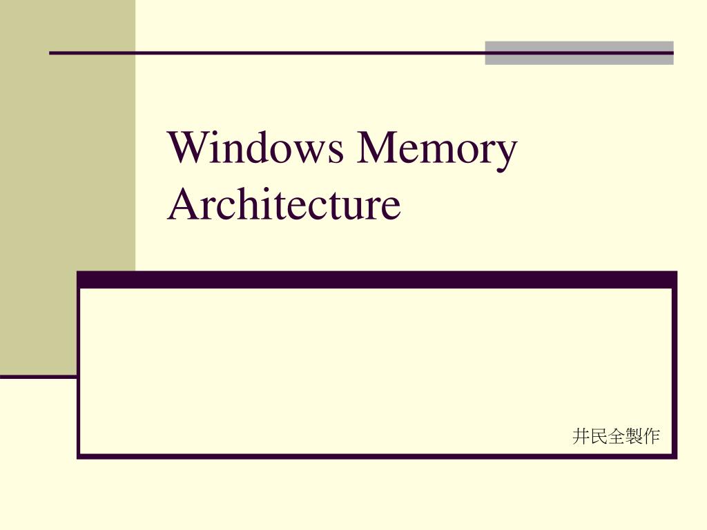 PPT - Windows Memory Architecture PowerPoint Presentation, free ...