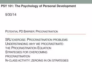 PSY 101: The Psychology of Personal Development