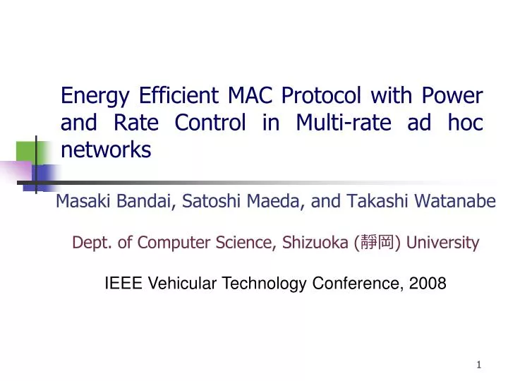 energy efficient mac protocol with power and rate control in multi rate ad hoc networks