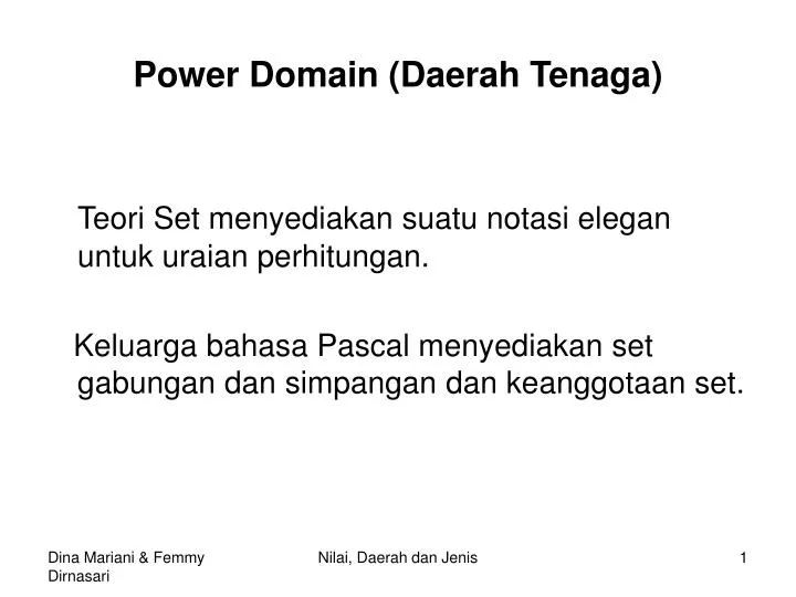 power domain daerah tenaga