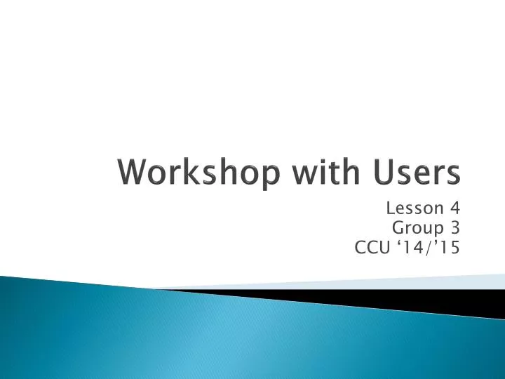 workshop with users
