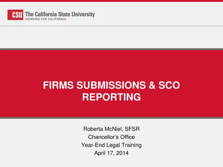 firms submissions sco reporting