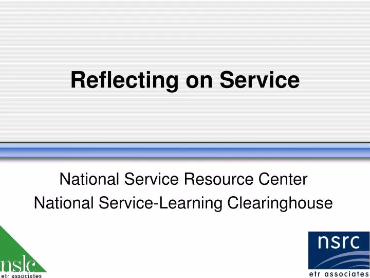 reflecting on service