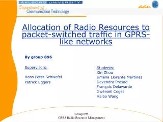 Allocation of Radio Resources to packet-switched traffic in GPRS-like networks
