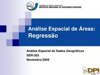 an lise espacial de reas regress o