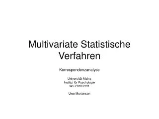 multivariate statistische verfahren