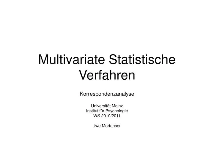 multivariate statistische verfahren