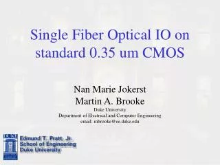 Single Fiber Optical IO on standard 0.35 um CMOS