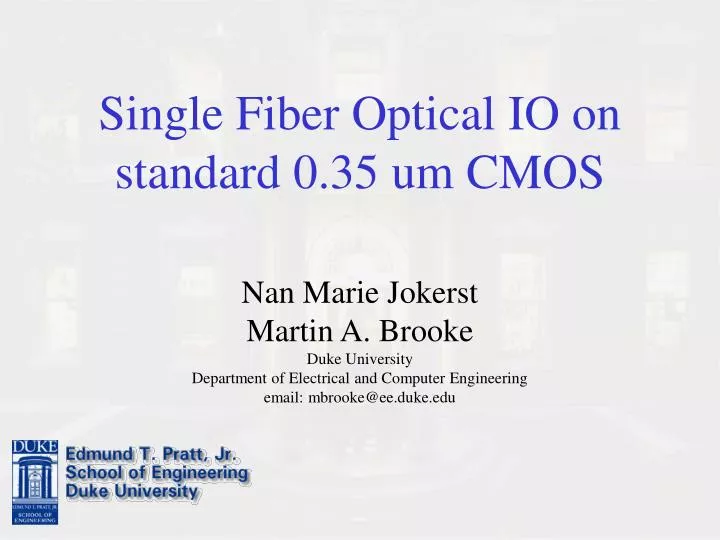 single fiber optical io on standard 0 35 um cmos