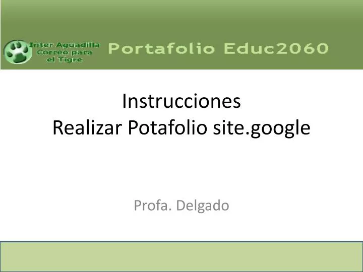 instrucciones realizar potafolio site google