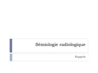 s miologie radiologique