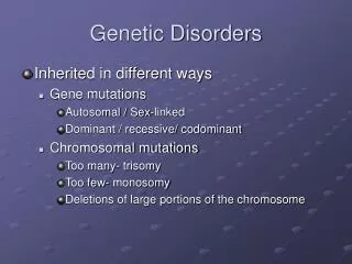 Genetic Disorders