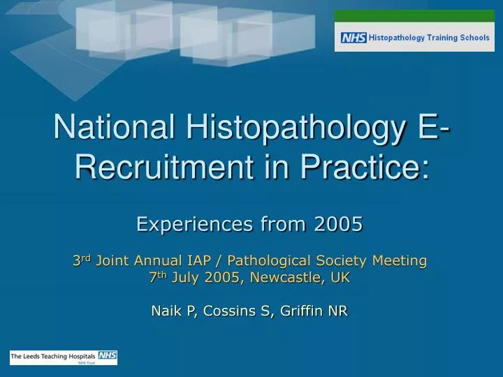 national histopathology e recruitment in practice