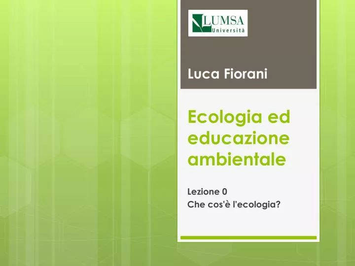 ecologia ed educazione ambientale