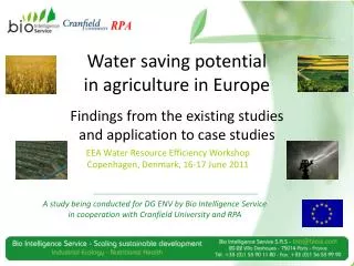 Water saving potential in agriculture in Europe