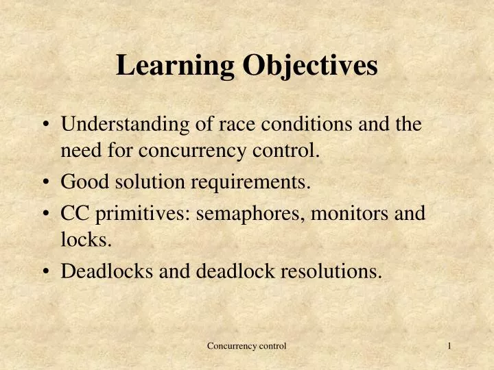 learning objectives