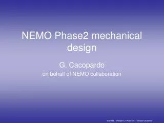 NEMO Phase2 mechanical design