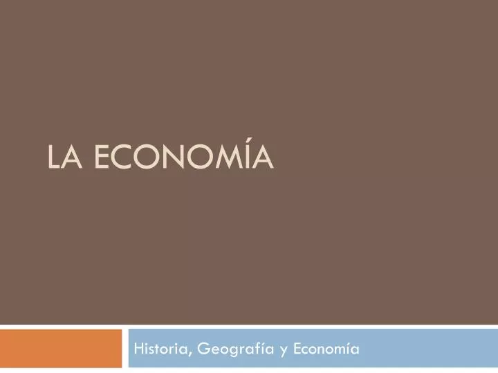 la econom a