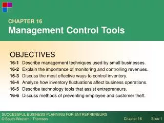 CHAPTER 16 Management Control Tools