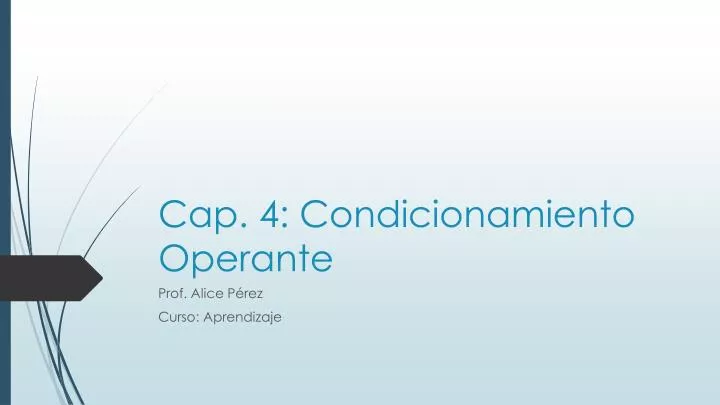 cap 4 condicionamiento operante