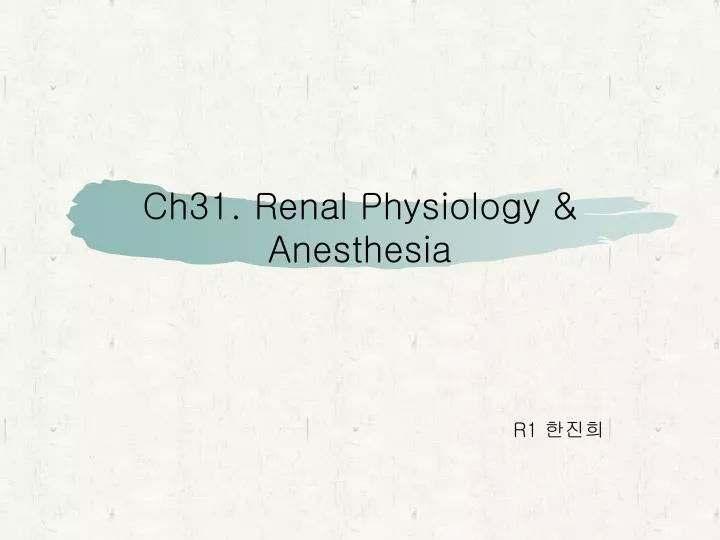 ch31 renal physiology anesthesia