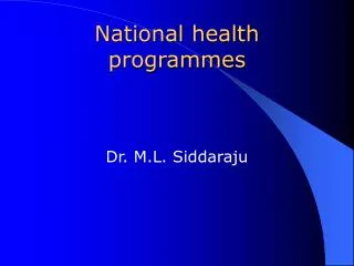 National health programmes