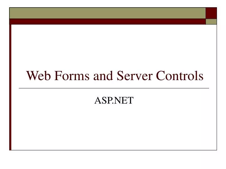 web forms and server controls